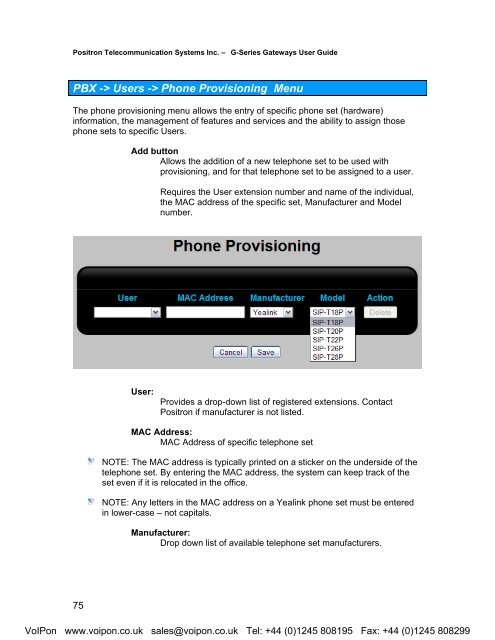 Positron G-Series User Manual (PDF)