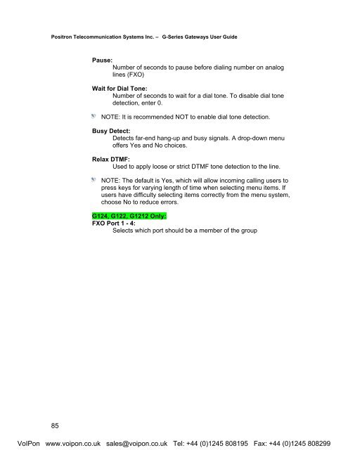 Positron G-Series User Manual (PDF)