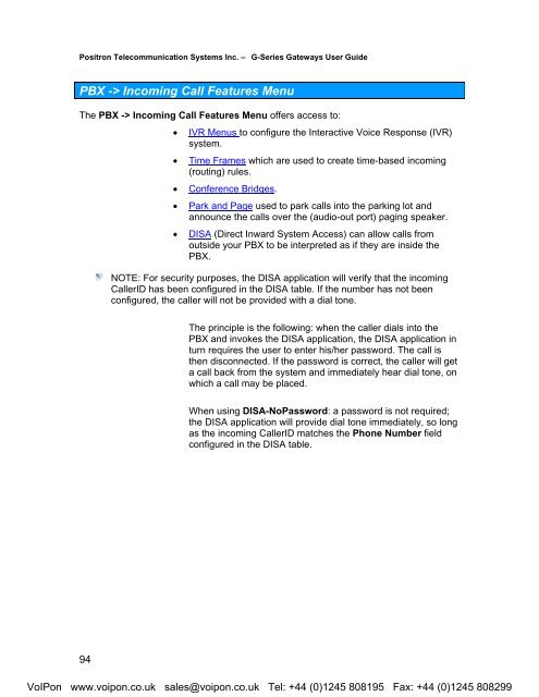 Positron G-Series User Manual (PDF)