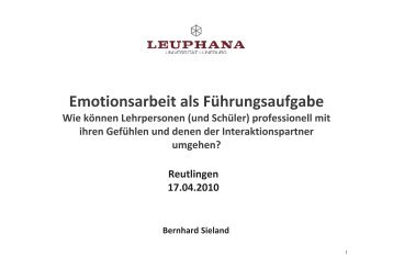 Emotionsarbeit als Führungsaufgabe g g - SCHULAEMTER-BW.DE