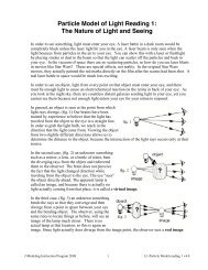 Particle Model of Light Reading 1: The Nature of ... - Modeling Physics