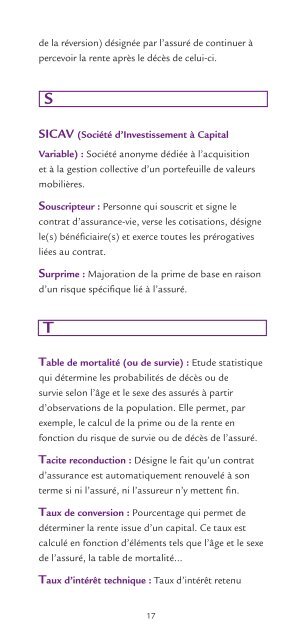 FAQ + lexique Vie individuelle.pdf - Swiss Life