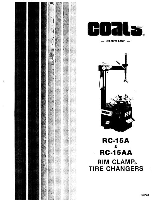 Coats RC15A/RC15AA Tire Changer - NY Tech Supply