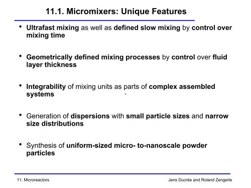 Microfluidics - Microreactors