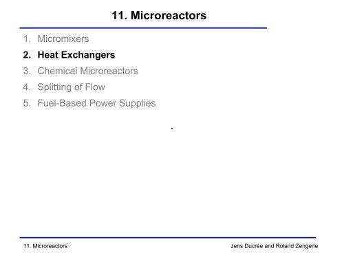 Microfluidics - Microreactors