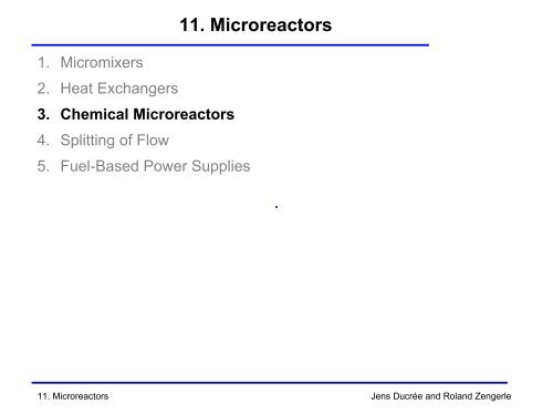 Microfluidics - Microreactors