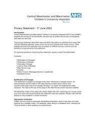 Privacy Statement - Central Manchester University Hospitals - NHS ...