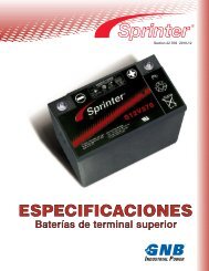 Sprinter® Especificacions Baterías de Terminal Superior Section ...