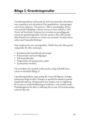 Bilaga 3. Granskningsmallar - SBU