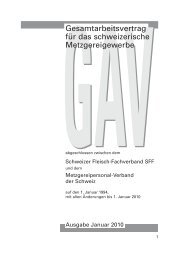 Sschweizerisches Metzgereigewerbe: GAV 1994, Ausgabe 2010