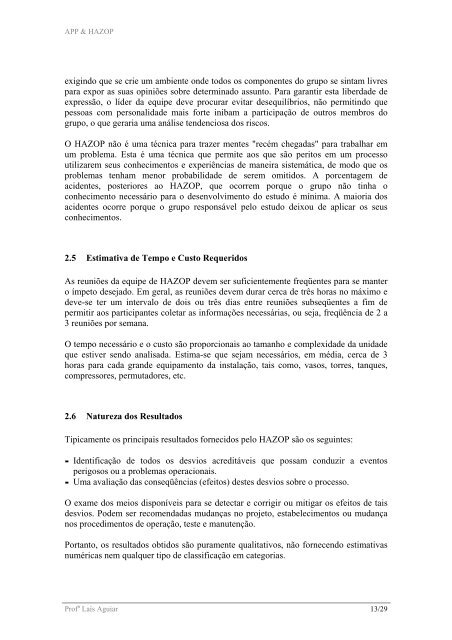 METODOLOGIAS DE ANÃLISE DE RISCOS APP & HAZOP Prof ...