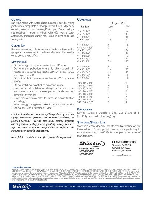 Hydroment Template - Bostik, Inc