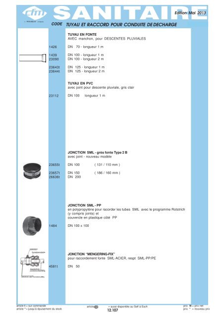 Catalogue Tubes - Cfm