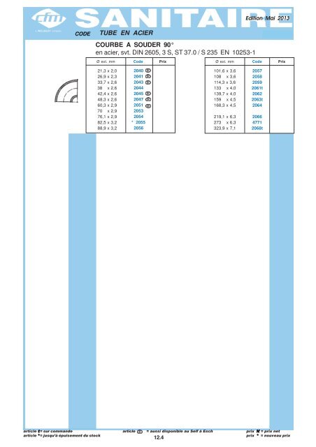 Catalogue Tubes - Cfm