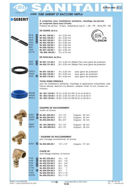 Catalogue Tubes - Cfm