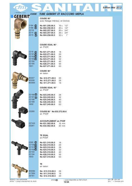 Catalogue Tubes - Cfm