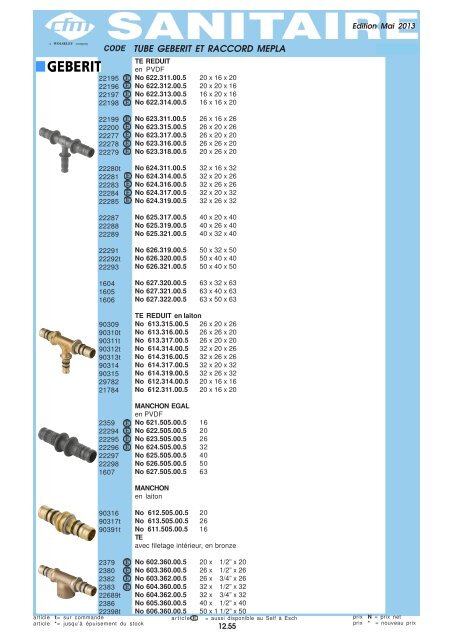 Catalogue Tubes - Cfm