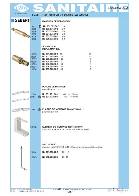 Catalogue Tubes - Cfm