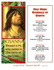 HOLY WEEK SCHEDULE OF EVENTS - St. James