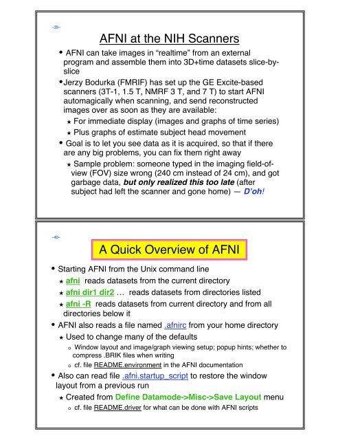 AFNI & FMRI - the AFNI/NIfTI Server