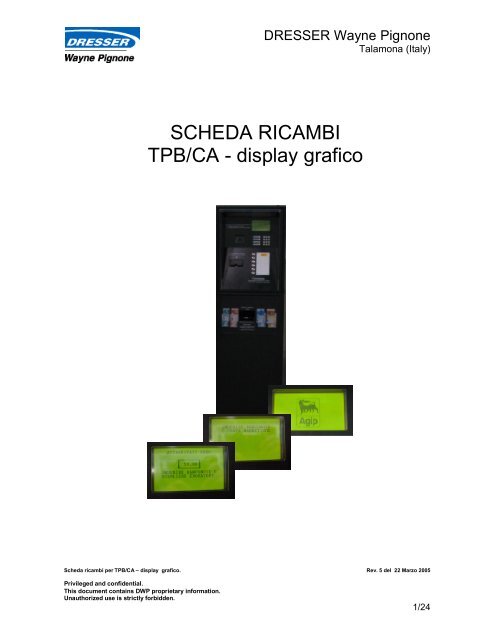Scheda ricambi TPB-CA Display Grafico - Rev.5 Marzo 2005.pdf