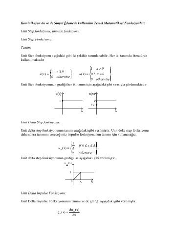 Unit Step fonksiyonu, Impulse fonksiyonu