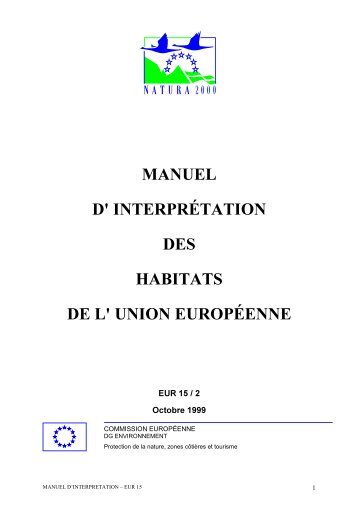 Manuel d'interprÃ©tation des habitats de l'union europÃ©enne - Ifremer