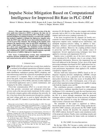 Impulse Noise Mitigation Based on Computational Intelligence for ...