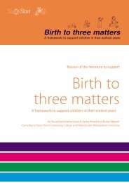 Birth to three matters - Communities and Local Government