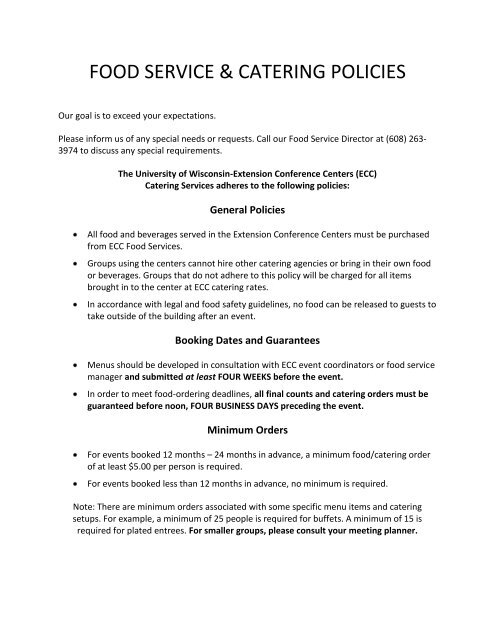 ECC Full Catering Menu 7-1-10 pdf - Pyle Center - University of ...