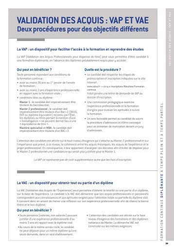 validation des acquis : vap et vae - Celsa