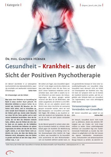 Gesundheit - Positive und Transkulturelle Psychotherapie