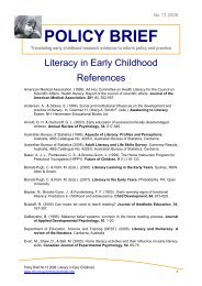 Literacy in Early Childhood References