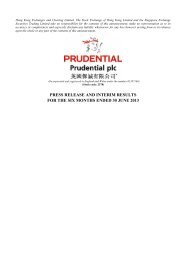 press release and interim results for the six months ... - Prudential plc