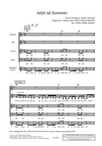 Jetzt ist Sommer SATB_bb - Schott Music