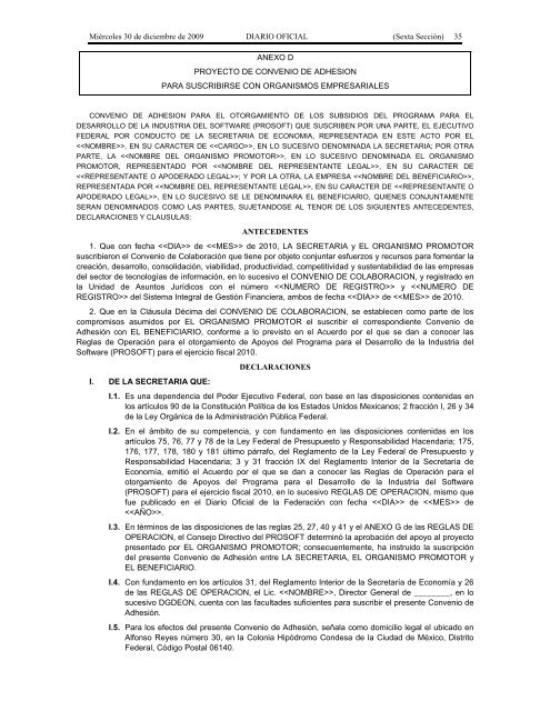 Reglas de OperaciÃ³n 2010 - SecretarÃ­a de EconomÃ­a