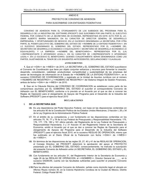 Reglas de OperaciÃ³n 2010 - SecretarÃ­a de EconomÃ­a