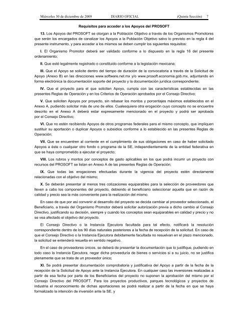 Reglas de OperaciÃ³n 2010 - SecretarÃ­a de EconomÃ­a