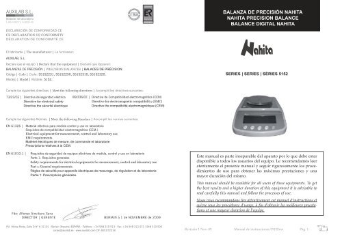 balanza de precisiÃ³n nahita nahita precision balance ... - Auxilab