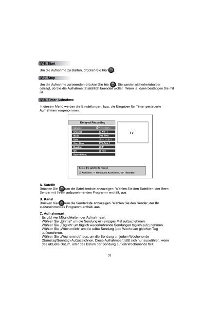 Bedienungsanleitung TF4000PVR - Topfield