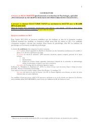 Fiche de candidature