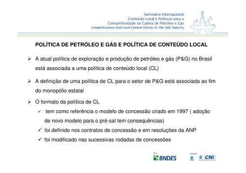 objetivos da polÃ­tica de conteÃºdo local