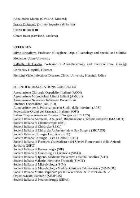 Perioperative antibiotic prophylaxis in adults - Sistema Nazionale ...