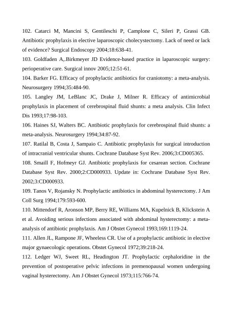 Perioperative antibiotic prophylaxis in adults - Sistema Nazionale ...