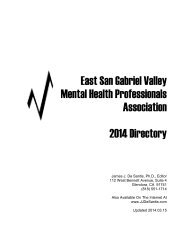 East San Gabriel Valley Mental Health Professionals Association ...