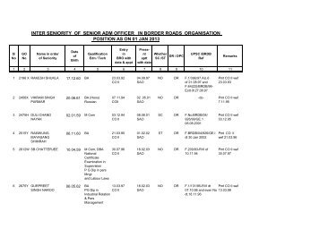 inter seniority of senior adm officer in border roads ... - Bro.nic.in