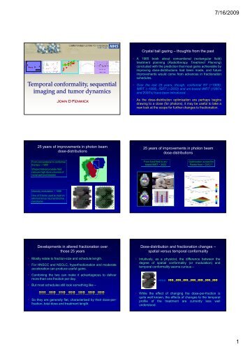 Temporal conformality, sequential imaging and tumour dynamics