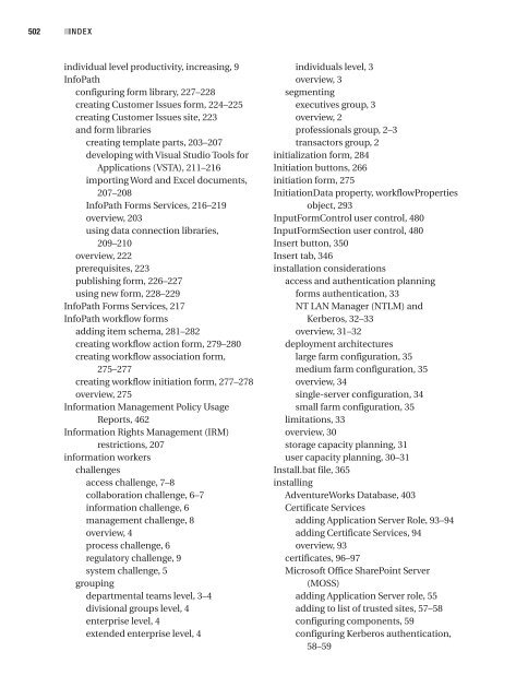 Microsoft SharePoint. Building Office 2007 Solutions in VB 2005 ...