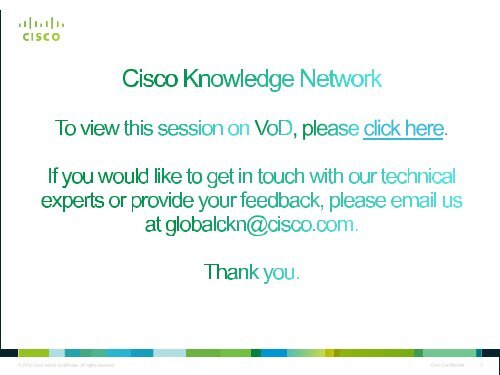 Presentation - Cisco Knowledge Network
