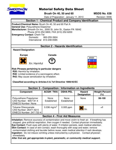 MSDS - Smooth-On, Inc.